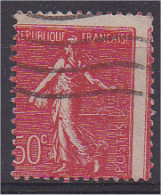 Semeuse Piquage à Cheval 1924 N° 199 50c Rouge Oblitéré (scan Recto/verso) - Usati