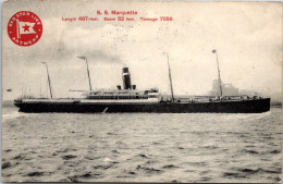 Mailsteamer Marquette, From Serie Steamers Grey Photos With Red Logo, Red Star Line - Passagiersschepen