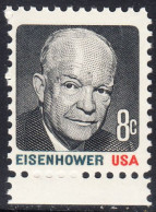 !a! USA Sc# 1394 MNH SINGLE W/ Bottom Margin (a2) - Dwight D. Eisenhower - Unused Stamps