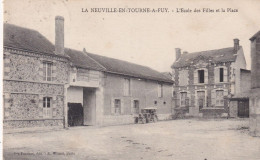 La Neuville En Tourne A Fuy Ecole Des Filles Et Place  Pub Poster Byrrh Kub Pharmacie De Reims - Other & Unclassified