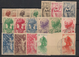 GUADELOUPE - 1947 - N°YT. 197 à 213 - Série Complète - Oblitéré / Used - Used Stamps
