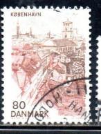 DANEMARK DANMARK DENMARK DANIMARCA 1976 COPENHAGEN VIEWS VIEW FROM ROUND TOWER 80o USED USATO OBLITERE - Used Stamps