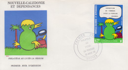 Enveloppe  FDC   1er  Jour   NOUVELLE  CALEDONIE    Exposition  De  Timbres   Lycée   LA  PEROUSE    NOUMEA   1976 - FDC