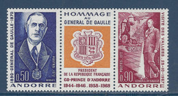 Andorre Français - YT N° 224 Et 225 ** - YT N° 225A - Neuf Sans Charnière - 1972 - Neufs
