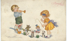 Illustrateur CASTELLI - Bonne Année - Enfants Et Jouets - Cachet De La Poste 1922 - Castelli