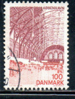 DANEMARK DANMARK DENMARK DANIMARCA 1976 COPENHAGEN VIEWS VIEW CENTRAL STATION INTERIOR 100o USED USATO OBLITERE - Used Stamps