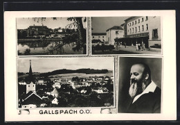 AK Gallspach /O.-Ö., Ortspartie Am Wasser, Geschäftshaus, Portrait, Teilansicht  - Autres & Non Classés