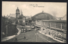 AK Köln, Partie Am Hauptbahnhof, Strassenbahn, Leute  - Koeln
