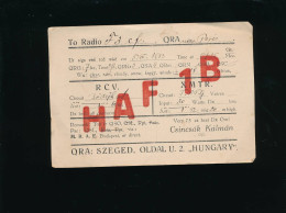 QSL Carte Radio - 1933 -  Hungary Hongrie  Vers France HAF1B  Csincsak Kalman - Radio-amateur