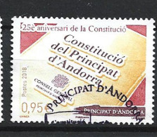 ANDORRA. La Nouvelle Constitution D'Andorre (25 Ième Anniversaire)  , Un Timbre Oblitéré, 1 ère Qualite (2018) - Used Stamps