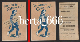 Postal Publicitário * Jornal A NAÇÃO * Lisboa 1913 * Desfazendo Calúnias * Ardina Com Jornal Destacável - Lisboa