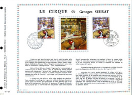 Rarissime Feuillet PAC (précurseur De CEF) De 1969 - Le Cirque De GEORGES SEURAT, 2 Timbres - 1960-1969
