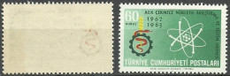 Turkey; 1963 1st Anniv. Of Opening Of Turkish Nuclear Research Centre 60 K. "Abklatsch Print" - Unused Stamps