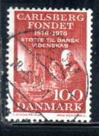 DANEMARK DANMARK DENMARK DANIMARCA 1976 CARISBERG FOUNDATION EMIL CHRISTIAN HANSEN 100o USED USATO OBLITERE' - Used Stamps