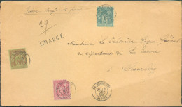 Affranchissement SAGE à 75c Obl. Dc LA ROCHETTE SAVOIE Sur Document CHARGE Du 18 Déc. 1895 Vers Chambéry Pour Une Valeur - 1876-1878 Sage (Type I)