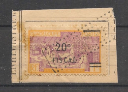 GUADELOUPE - N°YT. 99 - Timbre Fiscal 20c Sur 1c - Oblitéré / Used - Used Stamps