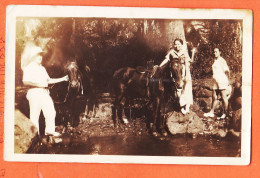 27268 / ♥️ ⭐ ◉  Maroc  ◉ Colon Jeunes Filles Marocaines Chevaux Abreuvoir 1920s Famille BOUF  ◉ Photographie Format CP - Other & Unclassified