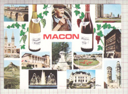 27217 / ⭐ MACON 71-Saone Et Loire POUILLY-FUISSE Et MOULIN-à-VENT Multivues 1987 Editions COMBIER - Macon