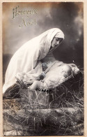 27378 / ⭐ IXE N°3 Relief HEUREUX NOEL Enfant JESUS Vierge Marie Berceau Mon Cher ORESTE Grenoble 1928 - Kerstman