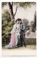 27489 / ⭐ Serie AMOUR HUSSARD SCOLIK Couple Avec Tres Fines Dorrures Galons Garde Epee Bijoux-Militaria A.S.W. 1910s - Koppels