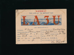QSL Carte Radio - 1933 - Norway Norvege - LA3U  Vers France - Radio Amateur