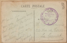 27129 / ⭐ ♥️ 71-CHAGNY Tampon SERVICE MILITAIRE CHEMINS FER Commissaire GARE Quartier Des TUILERIES 1915s WW1 - Chagny