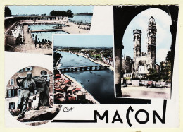 27002 / ⭐ MACON Saone Loire Multivues Piscine Place Statue CPSM Postée 12.04.1968 ¤ COMBIER 10 C  - Macon