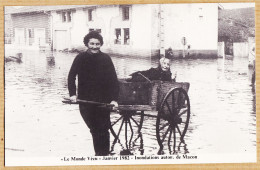 27220 / ⭐ 71-MACON ◉ Janvier 1982 Inondations Autour De.. LE MONDE VECU Carte Numérotée 477 - Macon