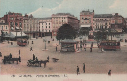 CPA  LE MANS - Place De La République - Kiosque Publicité Tailleur St-Remy - 1920 - Colorisé - Le Mans