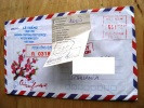 Registered Cover Sent From Vietnam To Lithuania, Red Machine Cancel, Label Of Lithuanian Post And Russia On Back Side - Viêt-Nam