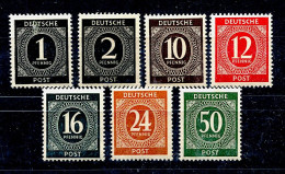 Allemagne (1946) - 7 Timbres Neufs ** Occupation Interalliée - Mint