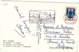 France - Lettre De 1968 - Oblit Lourdes - Armoiries - - Lettres & Documents