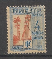 GUADELOUPE - 1928 - Taxe TT N°YT. 26 - 4c Bleu Et Rouge - Oblitéré / Used - Used Stamps