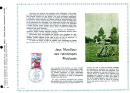 Rare Feuillet PAC (précurseur De CEF) De 1970 -  JEUX MONDIAUX DES HANDICAPES PHYSIQUES - 1970-1979