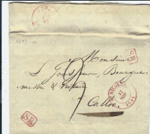 Lettre De SAINT-NICOLAS Du 17 NOV 1841 à CALLOO + Port 3 + Griffes Encadrées SR - 1830-1849 (Onafhankelijk België)