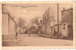 CPA    Le Kef  (Tunisie )  Le Bureau De Poste Rue De Tebessa      Ed Vve Lebeau - Tunisia