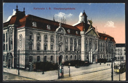 AK Karlsruhe I.B., Hauptpostgebäude  - Karlsruhe