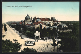 AK Dresden, Ausstellungspalast, Strassenbahn  - Dresden