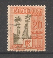 GUADELOUPE - 1928 - Taxe TT N°YT. 30 - 20c Rouge Et Olive - Oblitéré / Used - Used Stamps