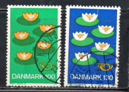 DANEMARK DANMARK DENMARK DANIMARCA 1977 NORDIC COUNTRIES COOPERATION FIVE WATER LILIES COMPLETE SET SERIE USED USATO - Used Stamps