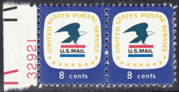 !a! USA Sc# 1396 MNH Horiz.PAIR W/ Left Margin & Plate-# 32921 - US Postal Service - Ongebruikt