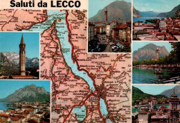 CPM - LECCO - Carte GÉO. Saluti Da ... Edition G.M - Lecco