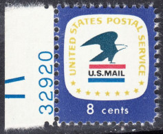 !a! USA Sc# 1396 MNH SINGLE W/ Left Margin & Plate-# 32920 - US Postal Service - Nuevos