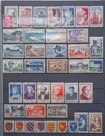 FRANCE ANNEE 1954 COMPLETE N°968/1007 (SAUF N°977A/977B) 40 TIMBRES OBLITERE. - 1950-1959