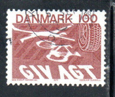 DANEMARK DANMARK DENMARK DANIMARCA 1976 ROAD SAFETY TRAFFIC ACT ACCIDENT 100o USED USATO OBLITERE' - Gebraucht