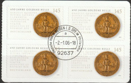 Deutschland 2006 Aus MH 62 Goldene Bulle Mi-Nr. 2516 4er Block O Gest. EST Frankfurt( EK30/3 ) - Used Stamps