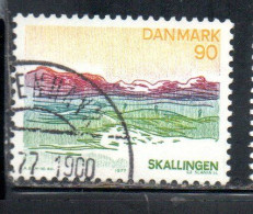 DANEMARK DANMARK DENMARK DANIMARCA 1977 LANDSCAPES SOUTHERN JUTLAND 90o USED USATO OBLITERE' - Gebraucht