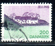 DANEMARK DANMARK DENMARK DANIMARCA 1977 LANDSCAPES JELLING 200o USED USATO OBLITERE' - Gebraucht
