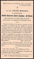 Doodsprentje / Image Mortuaire Marthe Moerman - Courtrai Kortrijk Lovenjoul 1882-1932 - Obituary Notices