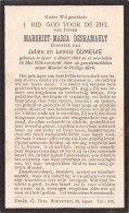Doodsprentje / Image Mortuaire Margriet Desramault - Dumelie Ieper 1903-1936 - Obituary Notices